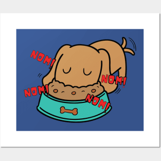 cute dog eating food 1 Posters and Art